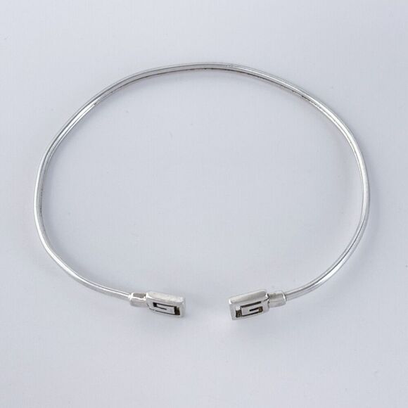 Elegant Sterling Silver Greek Key Bangle Bracelet (Unisex) - Picture 3 of 8